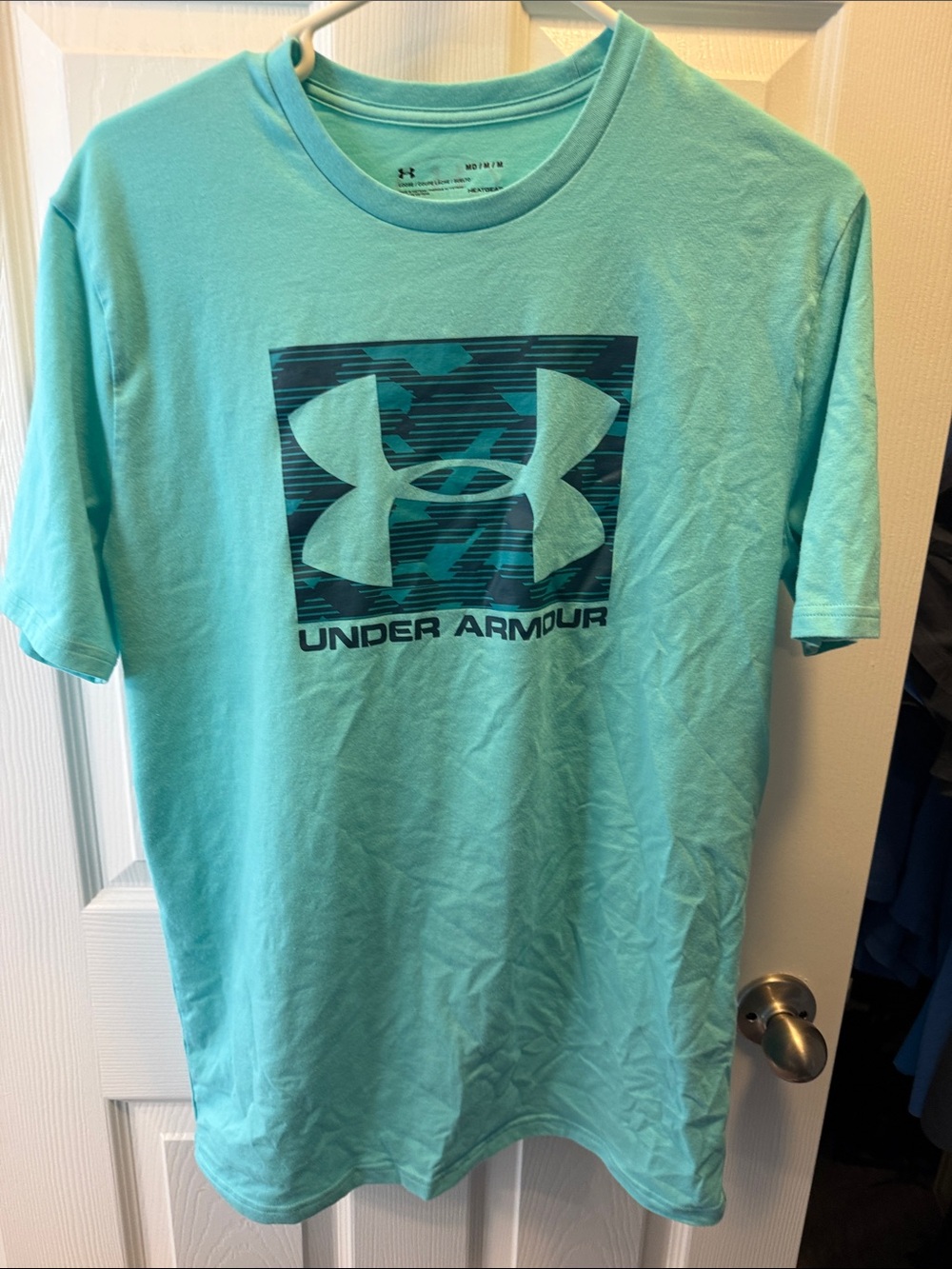 Under Armour Men's Aqua Short-Sleeve Logo Tee